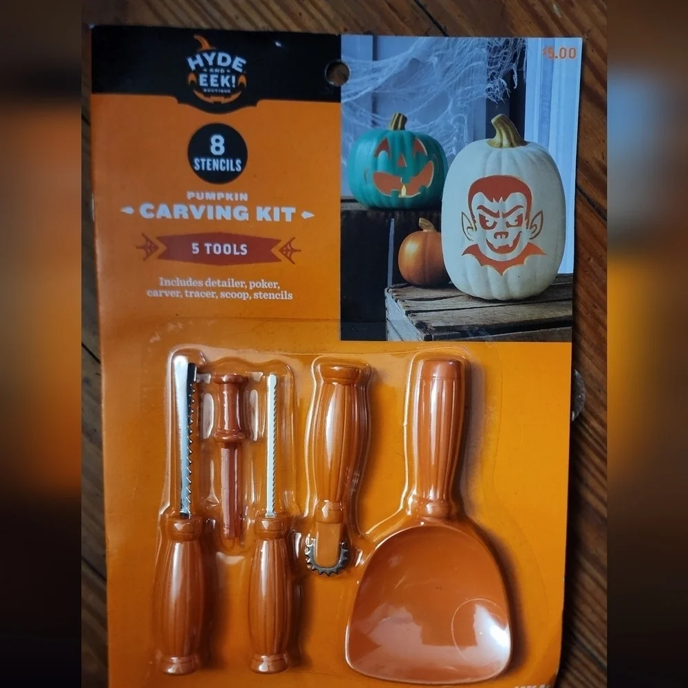 2 Pumpkin Carving Kits, 1 Push In Kit,  and A 6pc Crayola Pumpkin Paint Set